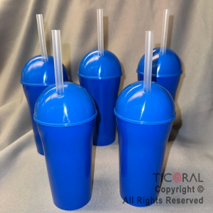 VASO DOMO CON SORBETE 400 ML AZUL x 5
